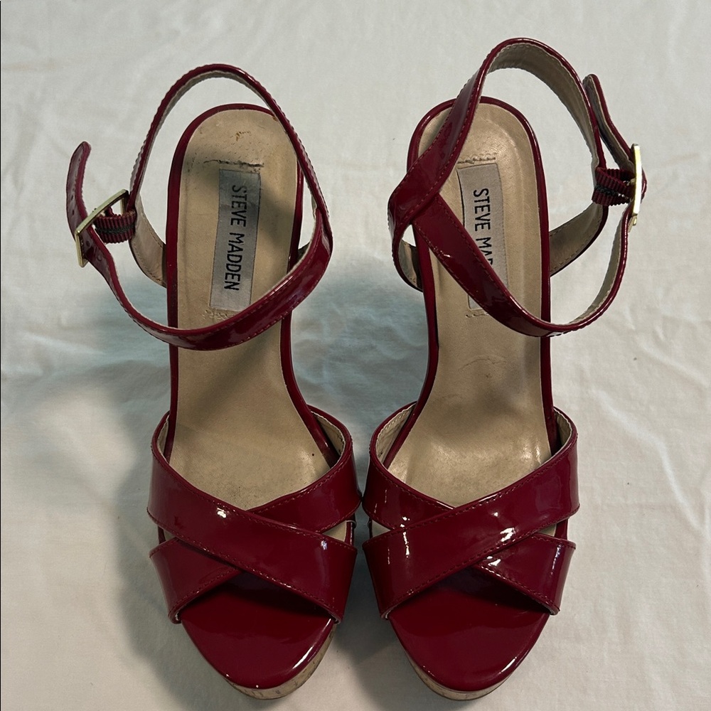 Steve Madden Burgundy Strappy Sandals